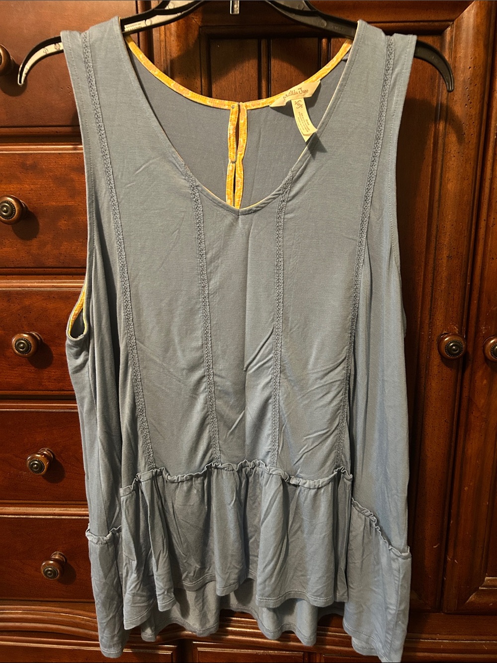 Matilda Jane Just Imagine Halle Ruffled Hem Tank, size XL